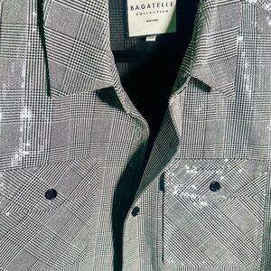 Bagatelle Collection Gray Plaid Blazer for Woman/Man Large perfect for Hollydays